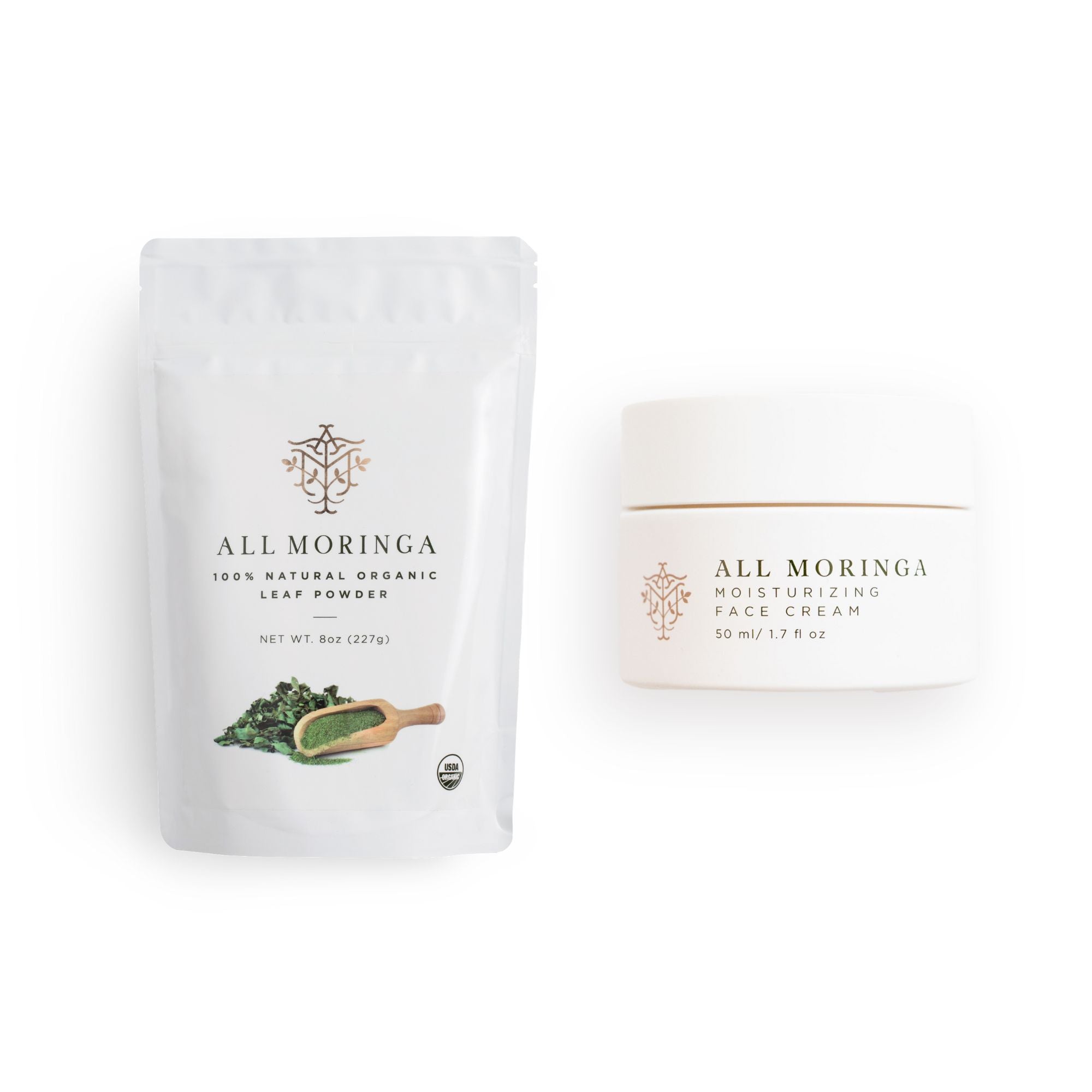 Skincare supplements Moringa Face Cream + Moringa leaf Capsules/Powder | Beautiful Inside and Out