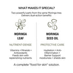 Moringa Leaf + Seed Whole-Plant Nutrition Oil –  Face & Body Oil for Damage Sensitive, Skin Repair 2oz