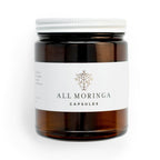 Premium Organic Moringa leaf Powder Supplements in Vegan Capsules 120ct in a Glass Jar. Non-GMO, Complete Green Superfood