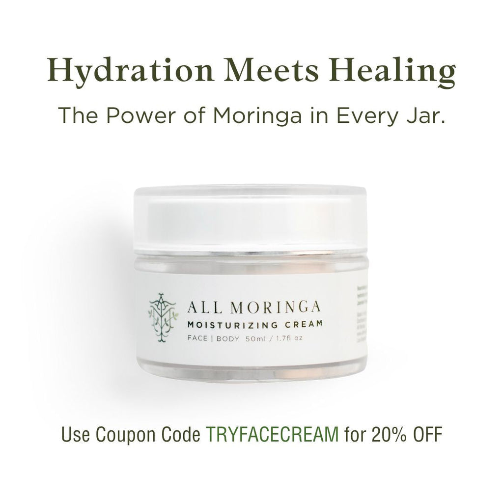All Natural Moringa Face Cream – Lightweight Moisturizer for Sensitive Skin – Hydrating & Nourishing Formula